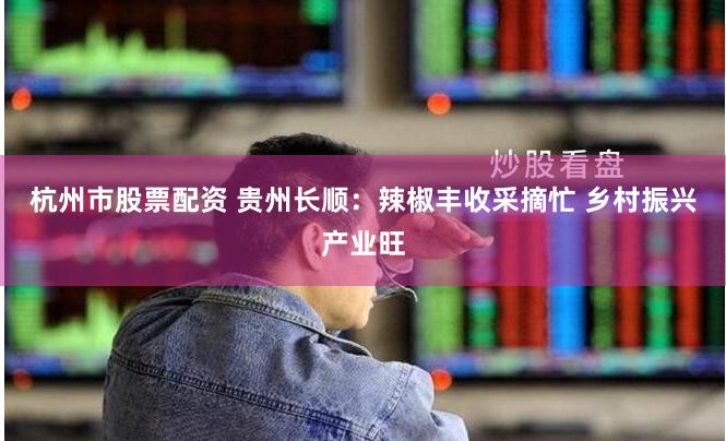 杭州市股票配资 贵州长顺：辣椒丰收采摘忙 乡村振兴产业旺